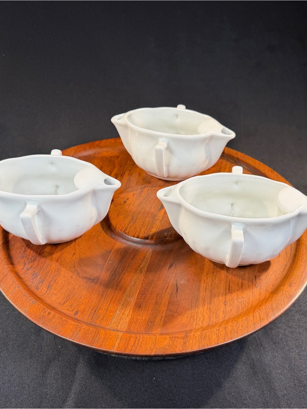Pillivuyt France Porcelain Gravy  Boat and Fat Separator, Double Spout Saucier